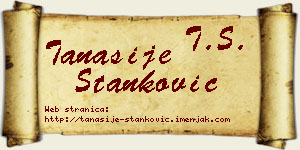 Tanasije Stanković vizit kartica